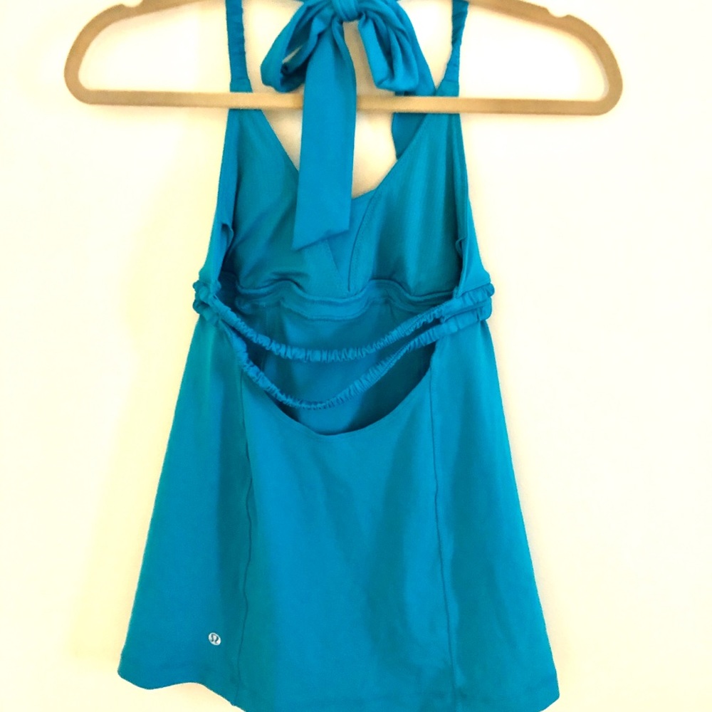 Lululemon Teal Halter Top. Size 6 - Picture 5 of 6